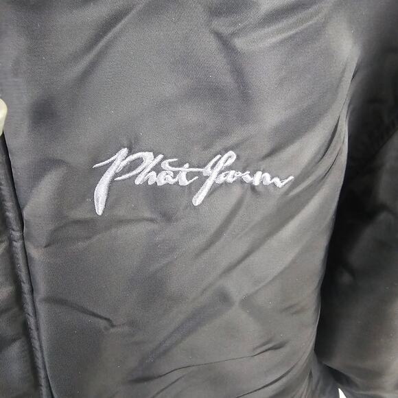 Vintage Phat Farm Men’s Goose Down Parka Coat- L -Black Fur Hood 90s Hip-Hop NYC - Picture 5 of 7